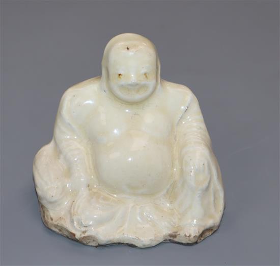 A Chinese blanc-de-chine figure of seated Buddha height 7.5cm